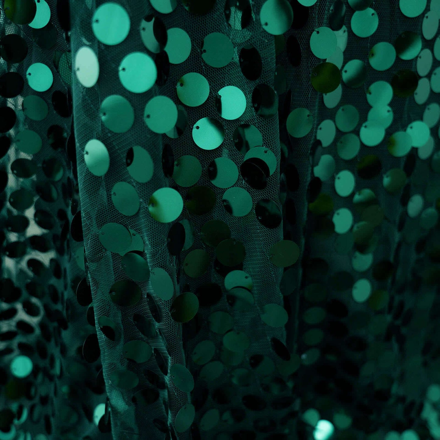 Sequin 60"x102" Rectangle Tablecloth Hunter Emerald Green - Big Payette Design for Modern Gatherings