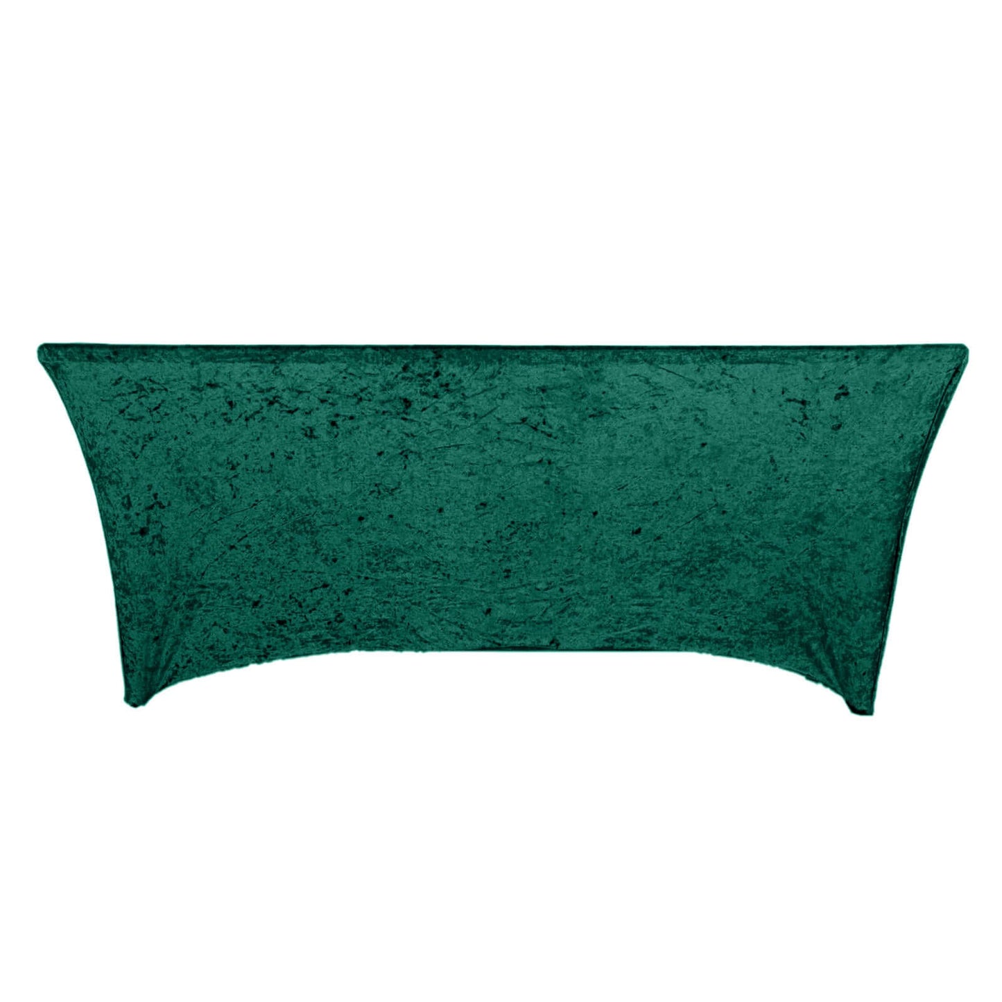 Crushed Velvet Fitted Rectangular 6ft Table Cover Hunter Emerald Green - Wrinkle-Free Stretchy Tablecloth