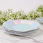 25-Pack Paper 7.5" Decagon Dessert Plates in Iridescent - Disposable Holographic Salad Plates for Starry Night & Fairytale Parties