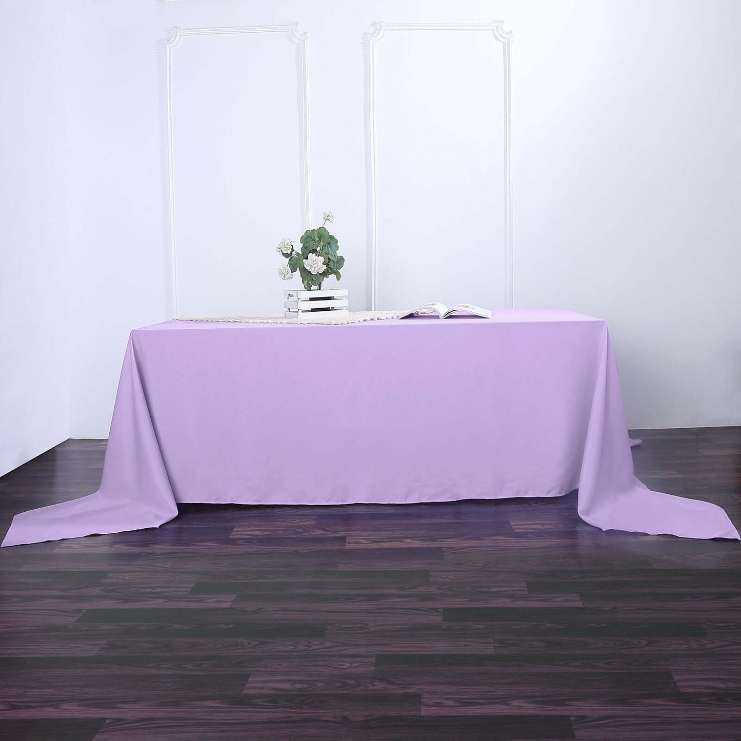 Polyester 90"x156" Rectangle Tablecloth Lavender Lilac - Seamless Wrinkle-Resistant Table Cover