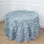 Taffeta 120" Round Tablecloth Dusty Blue | 3D Leaf Petal Design Seamless Table Cover