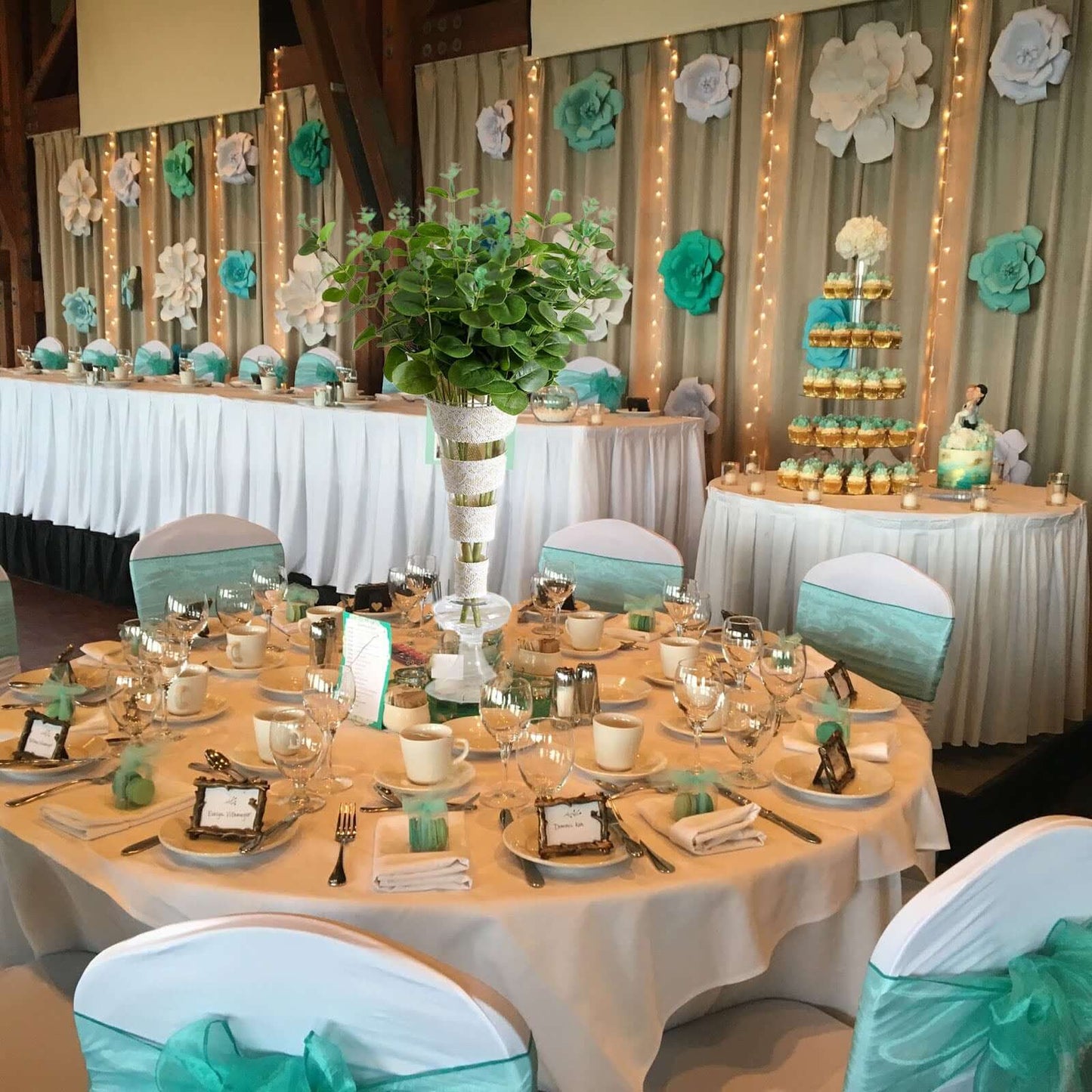 2 Bushes 19" Light Green Artificial Eucalyptus Branch Bouquet Plants