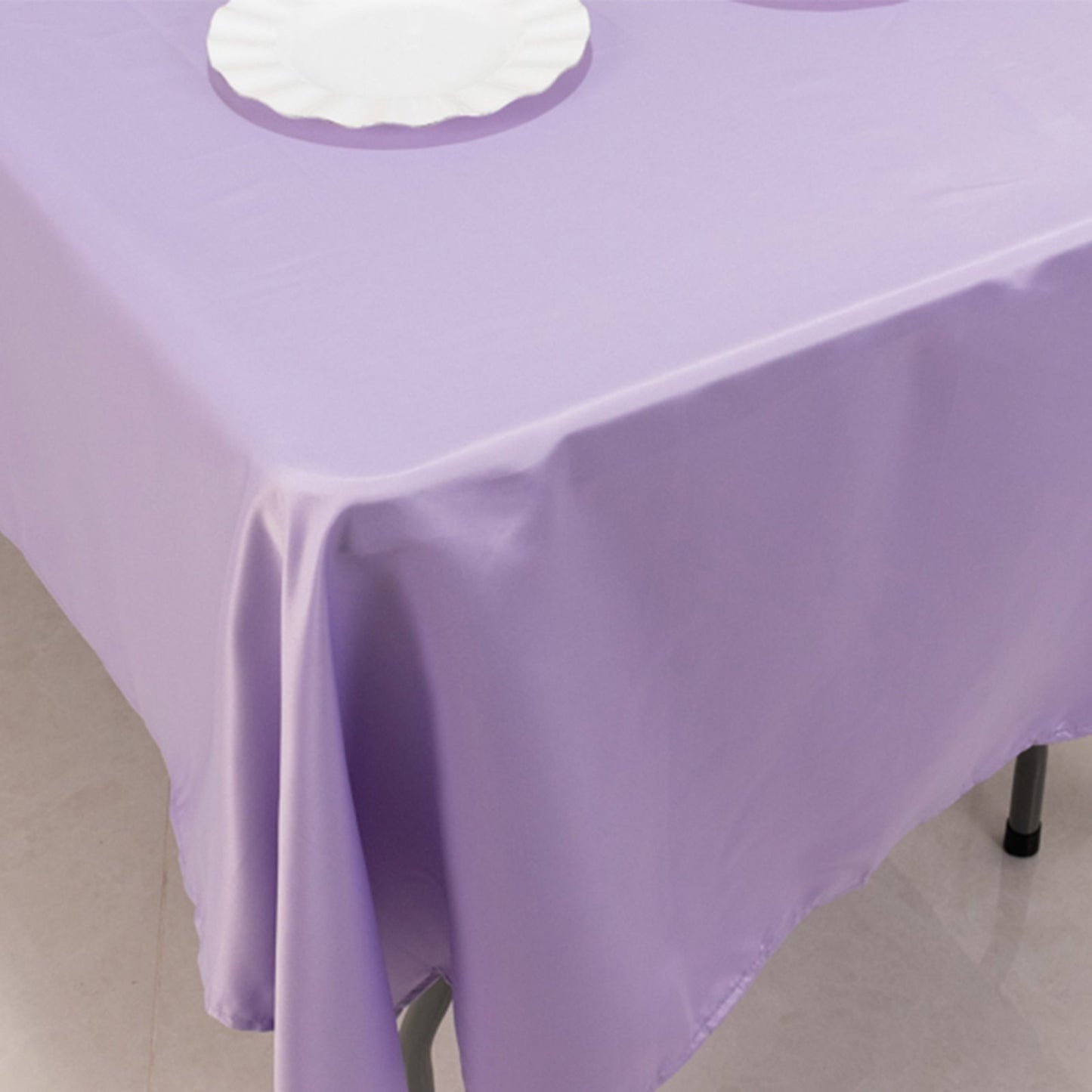 Lamour Satin 60"x102" Rectangle Tablecloth Lavender Lilac - Durable & Silky Soft Feel Table Cover