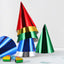 25 Pack Mixed Metallic Foil Cone Party Hats, Pre-Strung Paper Birthday Hats - 5"x7"
