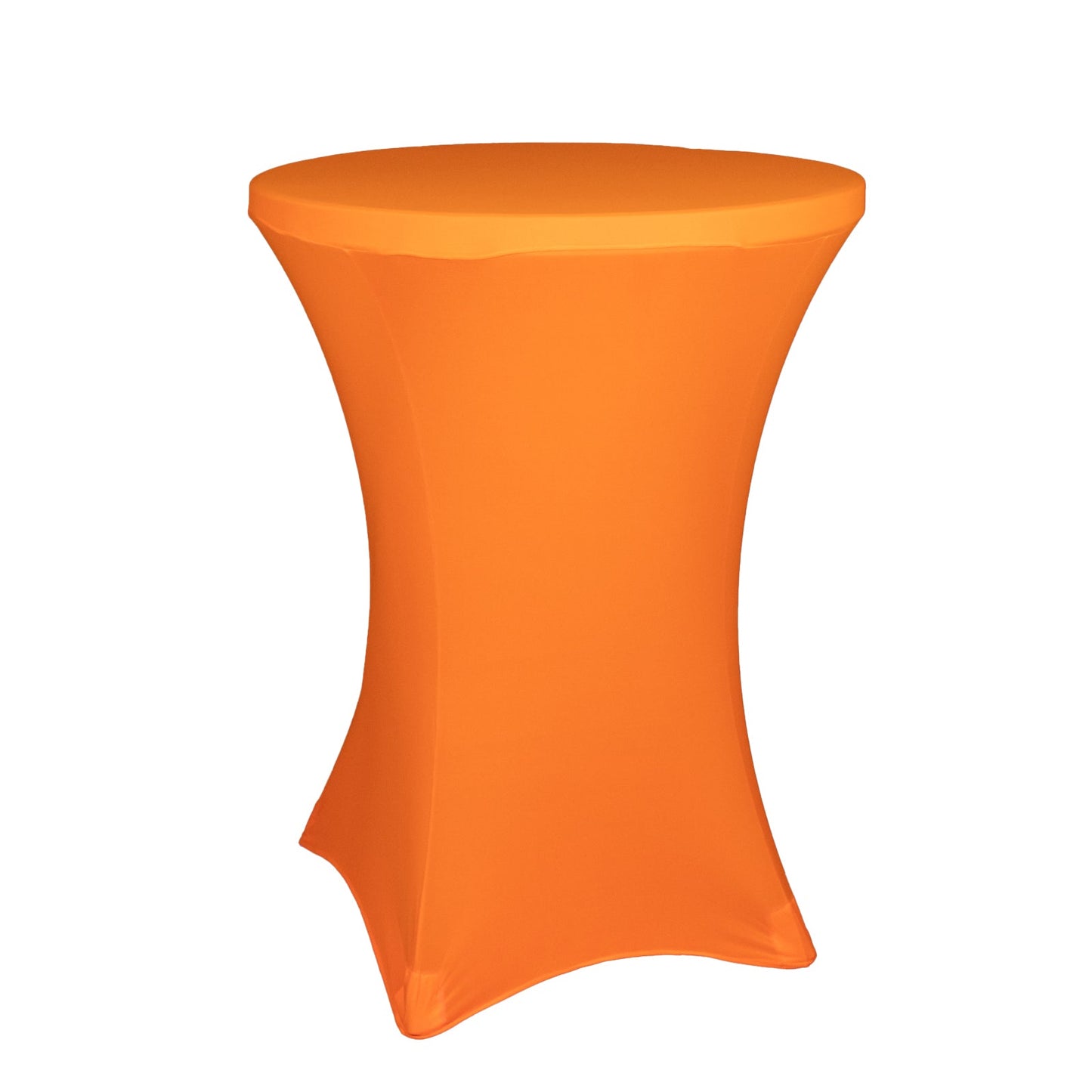 Glow Neon Orange Fitted Spandex Cocktail Tablecloth â€“ 30" Round, Wrinkle-Free Cover