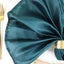 5 Pack Satin 20"x20" Napkins Peacock Teal - Luxurious Shine & Smooth Dinner Napkins