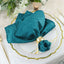 5 Pack Taffeta 20"x20" Napkins Peacock Teal - Accordion Crinkle Dinner Napkins