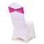 5 Pack Metallic Spandex Chair Sashes Fuchsia - Stretch Fit Chair Bands With Round Diamond Buckles