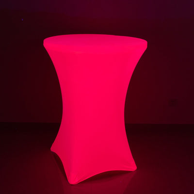 Glow Neon Fuchsia Fitted Spandex Cocktail Tablecloth â€“ 30" Round, Wrinkle-Free Cover