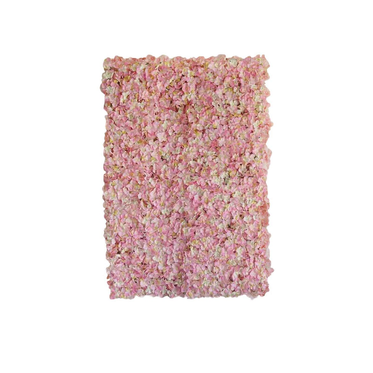 11 Sq ft. Pink Cream UV Protected Hydrangea Flower Wall Mat Backdrop - 4 Artificial Panels