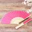 5 Pack Fuchsia Asian Silk Folding Fans Party Favors, Oriental Folding Fan Favors