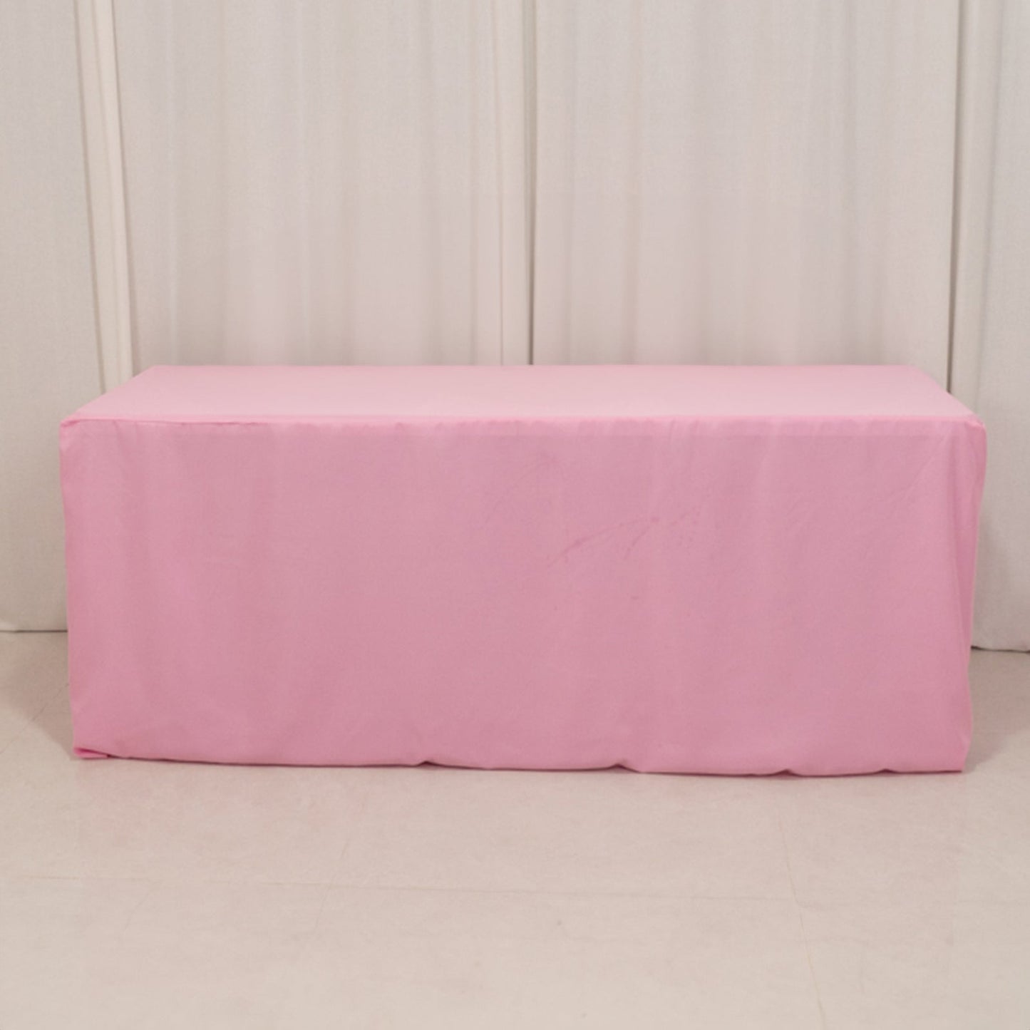 Fitted Polyester 72"x30" Rectangle Tablecloth Pink - Durable and Easy to Maintain Table Cover