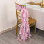 5 Pack Chiffon Satin Chair Sashes Pink - Easy to Install Ruffled Curly Willow