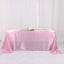 Satin Rectangular 90"x132" Tablecloth Pink - Seamless Table Cover