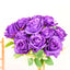 2 Bushes 18" Real Touch Purple Artificial Rose Flower Bouquet, Silk Long Stem Flower Arrangements