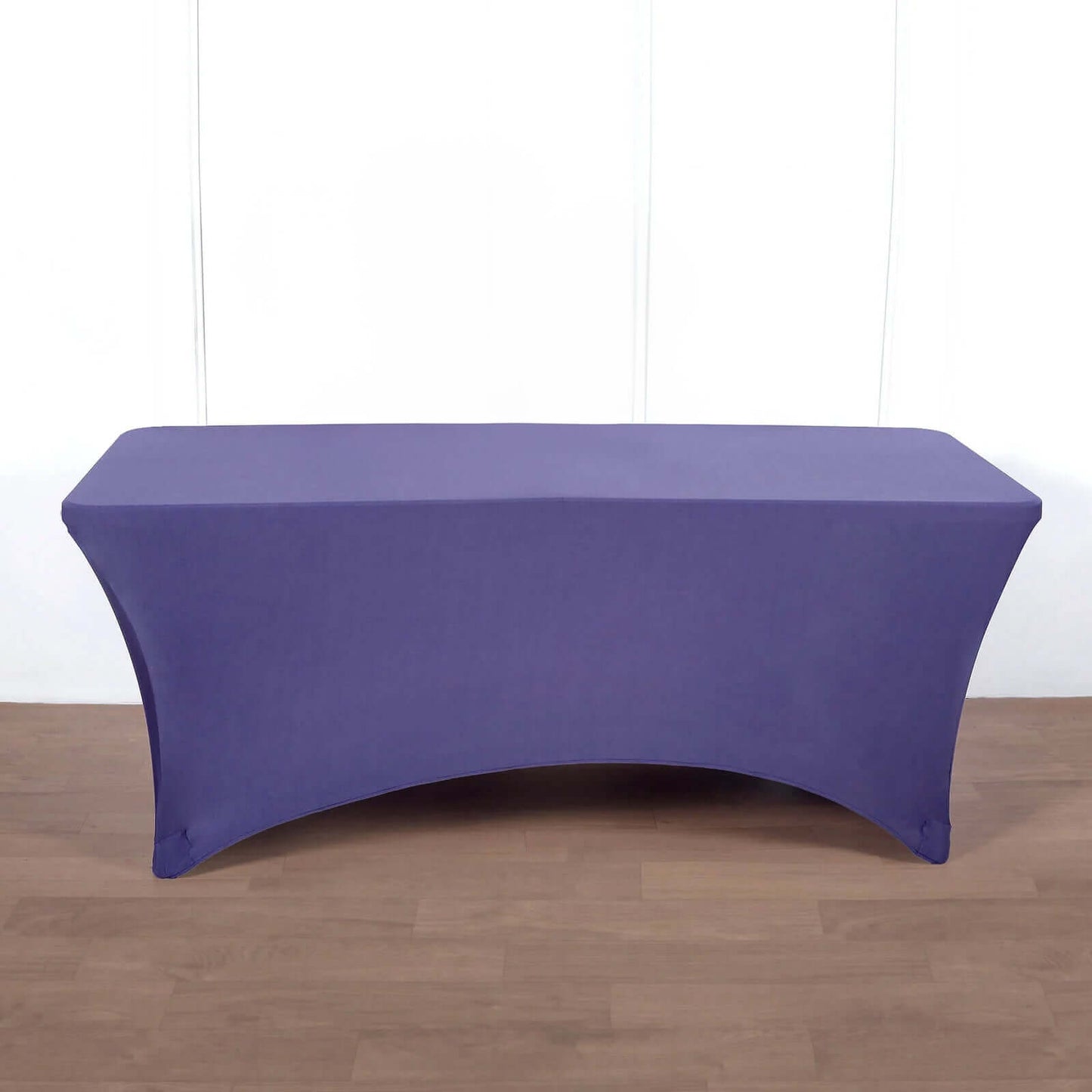Stretch Spandex 96"x30" Rectangle Table Cover Purple - Durable Form-Fitting Tablecloth
