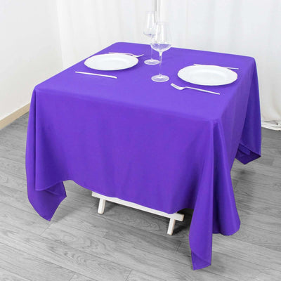 Premium Polyester Square Tablecloth 70"x70" Purple 220GSM Wrinkle-Resistant Table Cover