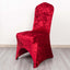 Crushed Velvet Spandex Banquet Chair Cover Fitted Slipcover Red - Stretch 190GSM Slipcover with Foot Pockets