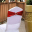5 Pack Metallic Spandex Chair Sashes Red - Stretch Fit Chair Bands With Round Diamond Buckles