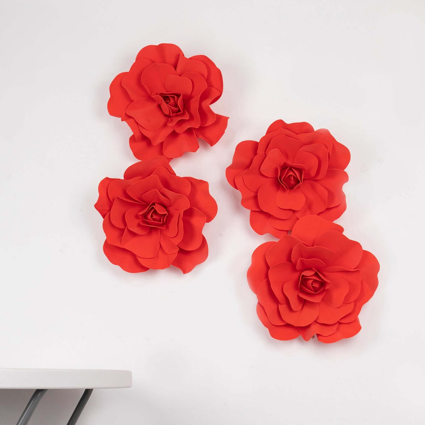 4 Pack 16" Large Red Real Touch Artificial Foam DIY Craft Roses