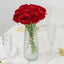 10 Pcs 12" Artificial Silk Roses - Red, Single Stem Rose for Flower Bouquet Arrangements