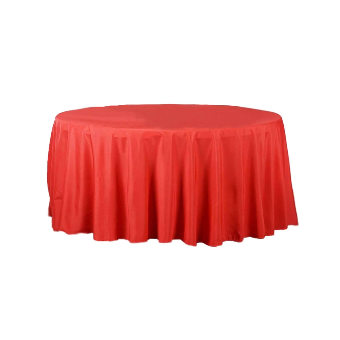 Polyester 120" Round Tablecloth Red - Seamless Wrinkle-Resistant Table Cover