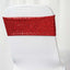 5 Pack Sequin Spandex Chair Sashes Red - Stretch Chair Bands 6"x15"