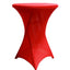 Spandex 30" Round Cocktail Table Cover Red - Easy to Maintain Stretch Fitted Highboy Tablecloth