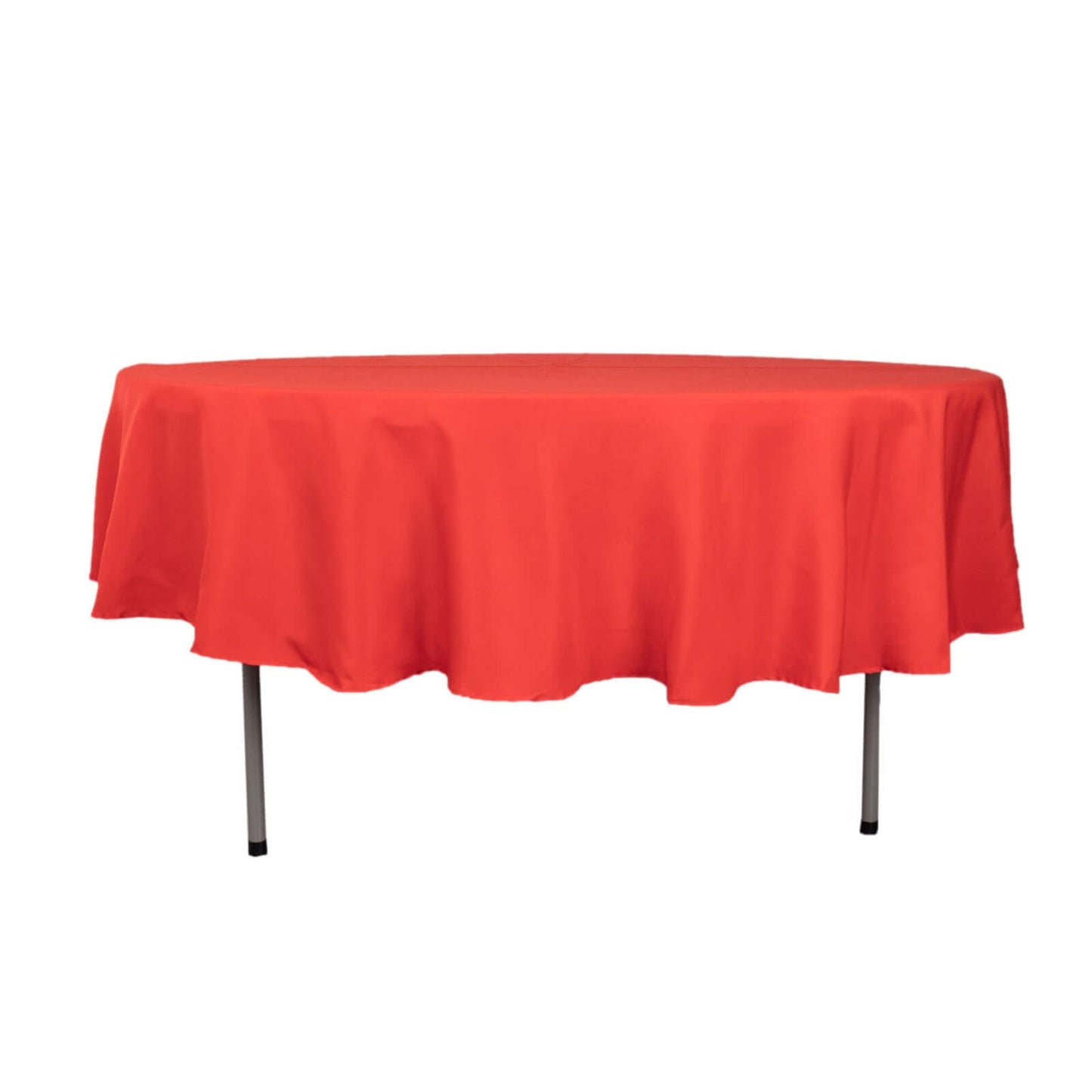 Premium Polyester 90" Round Tablecloth Red - Stain and Wrinkle-Resistant Design with 220GSM Thickness Table Cover