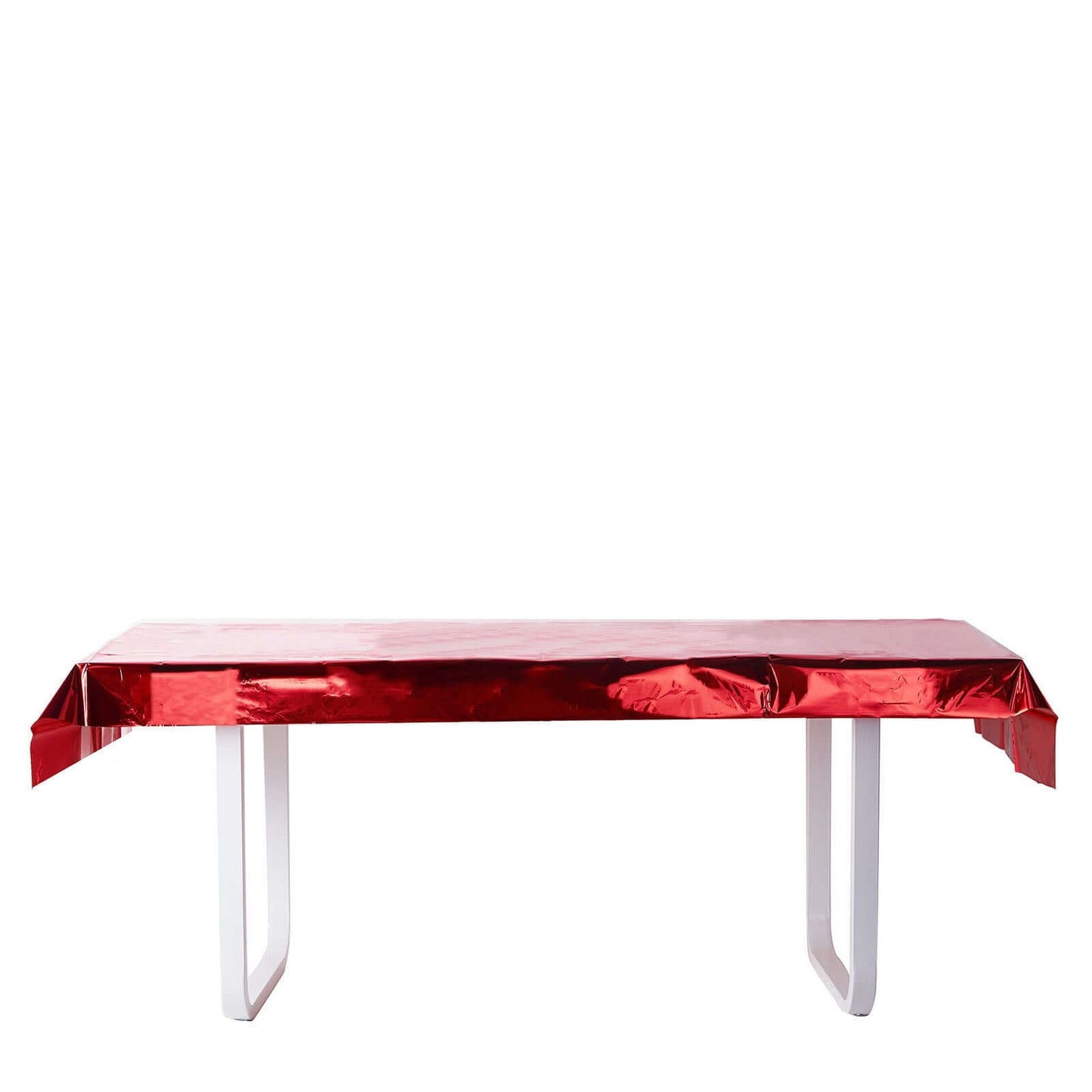 Metallic Foil Tablecloth Rectangle Red - Decorative Disposable Table Cover 40"x90"