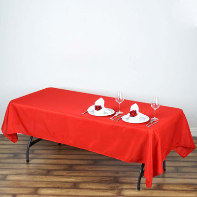 Polyester 60"x102" Rectangle Tablecloth Red - Durable and Stylish Table Cover