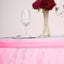 Tulle 17ft Table Skirt Pink/Rose Quartz - 4 Layer Pleated Tutu Table Cover