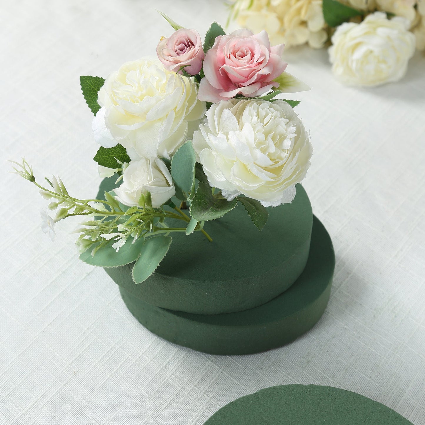 6 Pack Green Large Floral Foam Blocks for Artificial Flowers, 6" Round Wet Styrofoam Bricks Artificial Flower Arrangement Craft Supplies