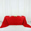 Satin 90"x156" Rectangle Tablecloth Red - Grandiose 3D Rosette Table Cover with Seamless Finish