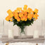 12 Bushes Orange Artificial Premium Silk Flower Rose Bud Bouquets