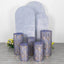 Set of 5 Royal Blue Wave Mesh Cylinder Pedestal Stand Covers with Embroidered Sequins, Pillar Prop Covers - 160 GSM