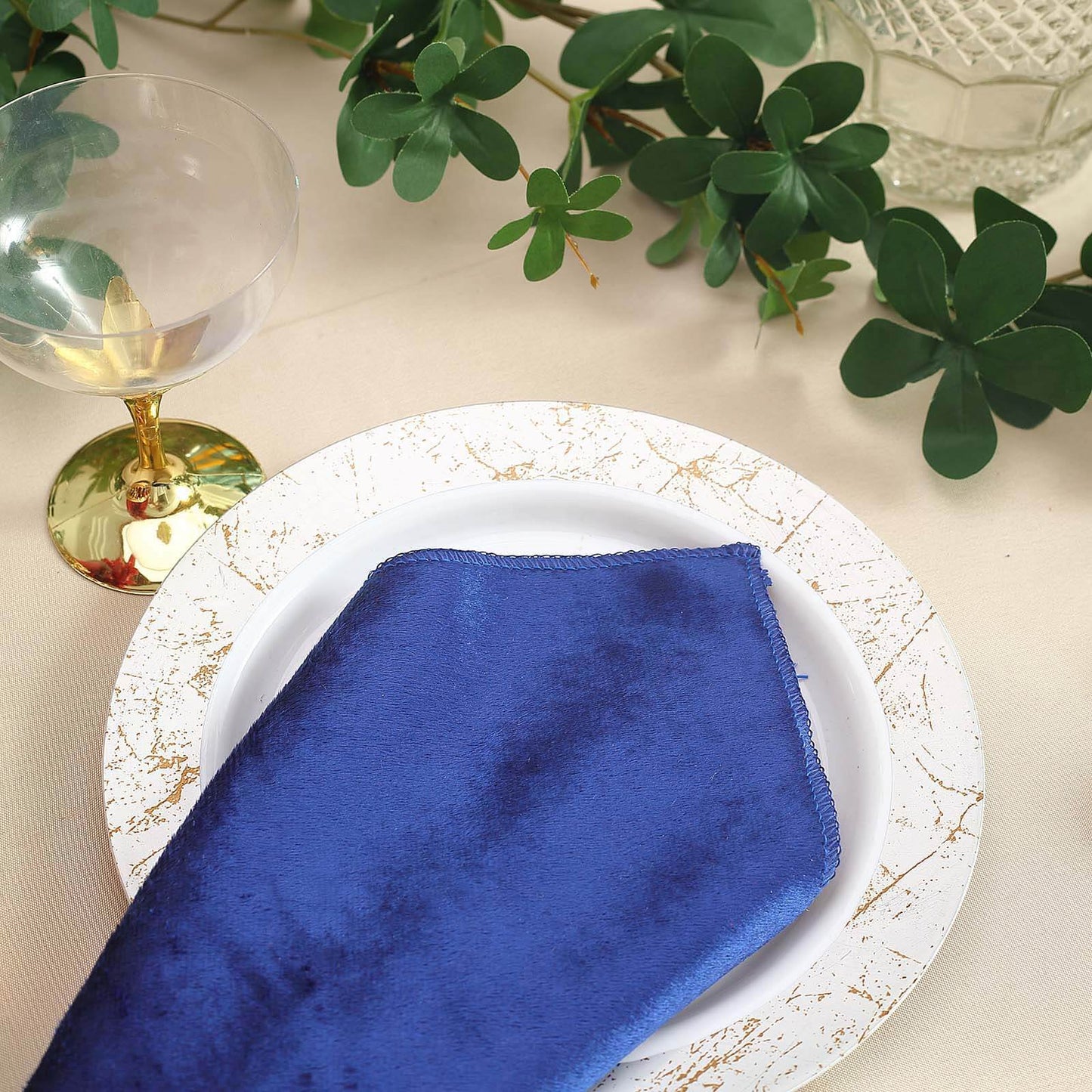 5 Pack Premium Velvet 20"x20" Napkins Royal Blue - Soft Sheen Finish Cloth Napkins
