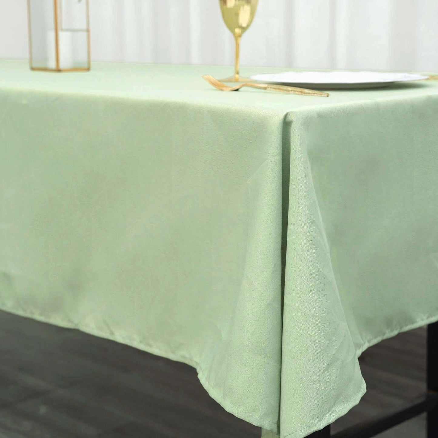 Polyester 60"x102" Rectangle Tablecloth Sage Green - Durable and Stylish Table Cover