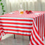 Satin 60"x102" Rectangle Tablecloth Red/White - Stripe Design with Stylish Smooth Finish Table Cover