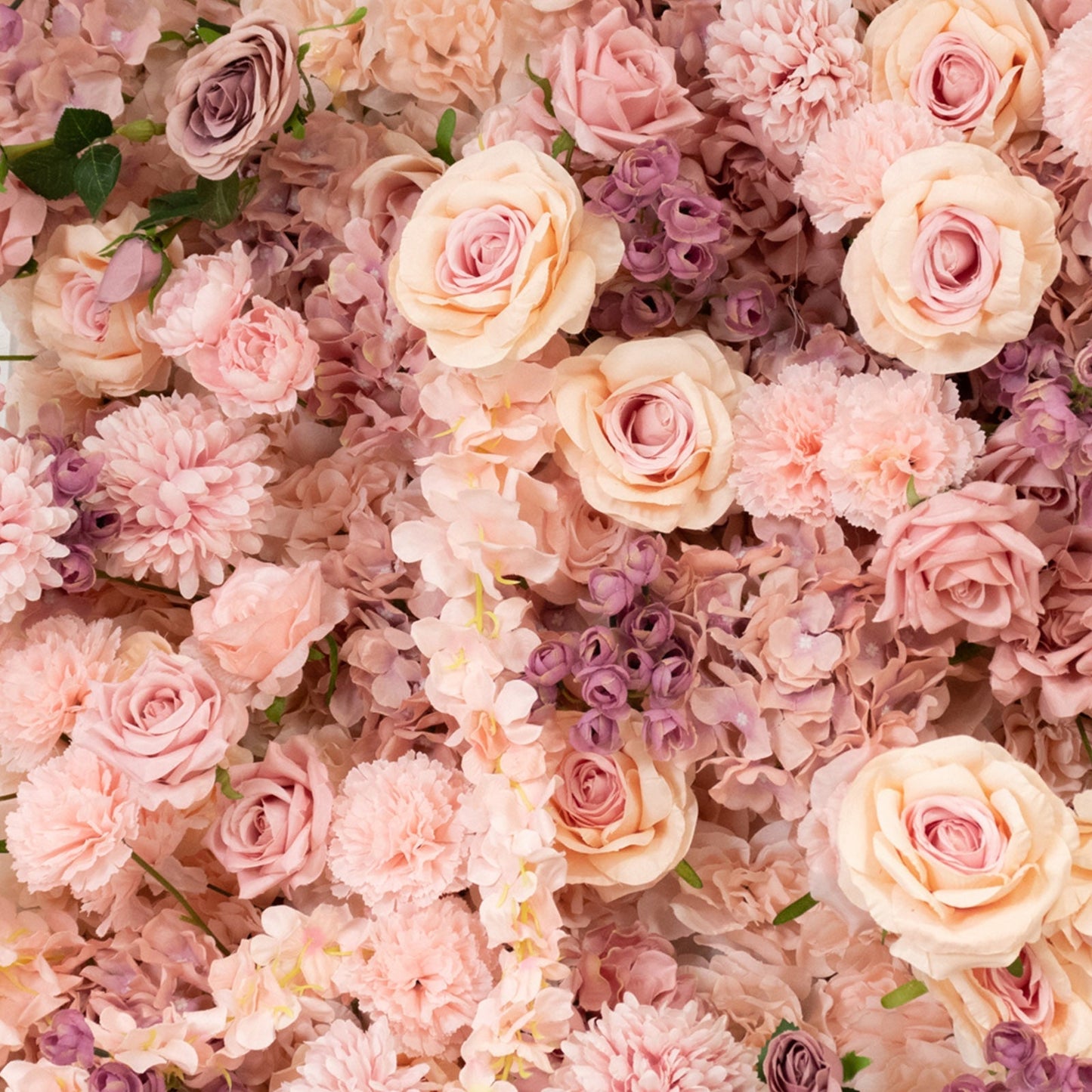 8ftx8ft Roll Up Flower Backdrop for Arch Stand, Dusty Rose with Fabric Backing - Artificial Silk Roses, Hydrangeas & Chrysanthemums for Weddings