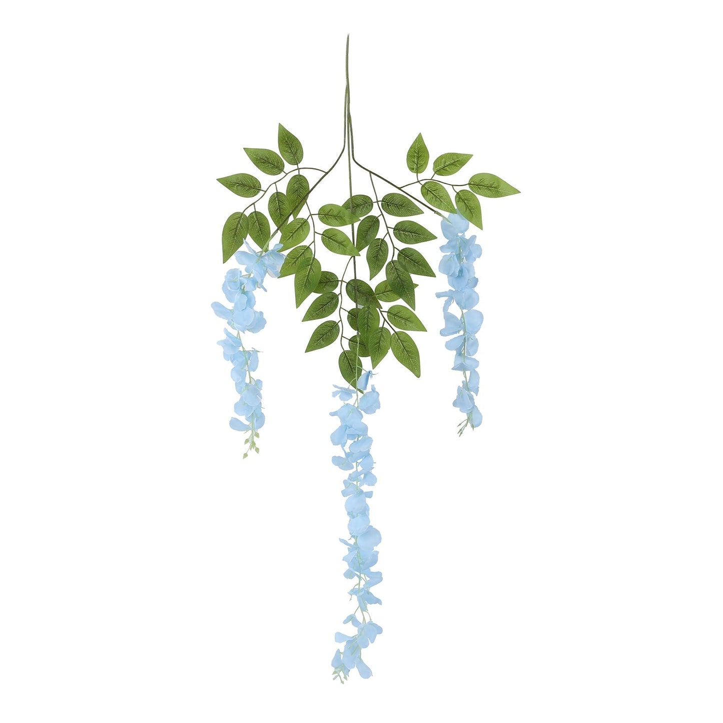 5 Pack 44" Silk Hanging Wisteria Flower Garland Vines in Light Blue, 3 Strands in 1 Bush