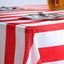 Satin 90"x156" Rectangle Tablecloth Red/White - Stripe Design with Seamless Finish Table Cover