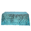 Sequin 90"x156" Rectangle Tablecloth Turquoise - Seamless Big Payette Table Cover
