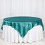 Satin 72"x72" Table Overlay Square Tablecloth Turquoise - Smooth Finish Table Cover