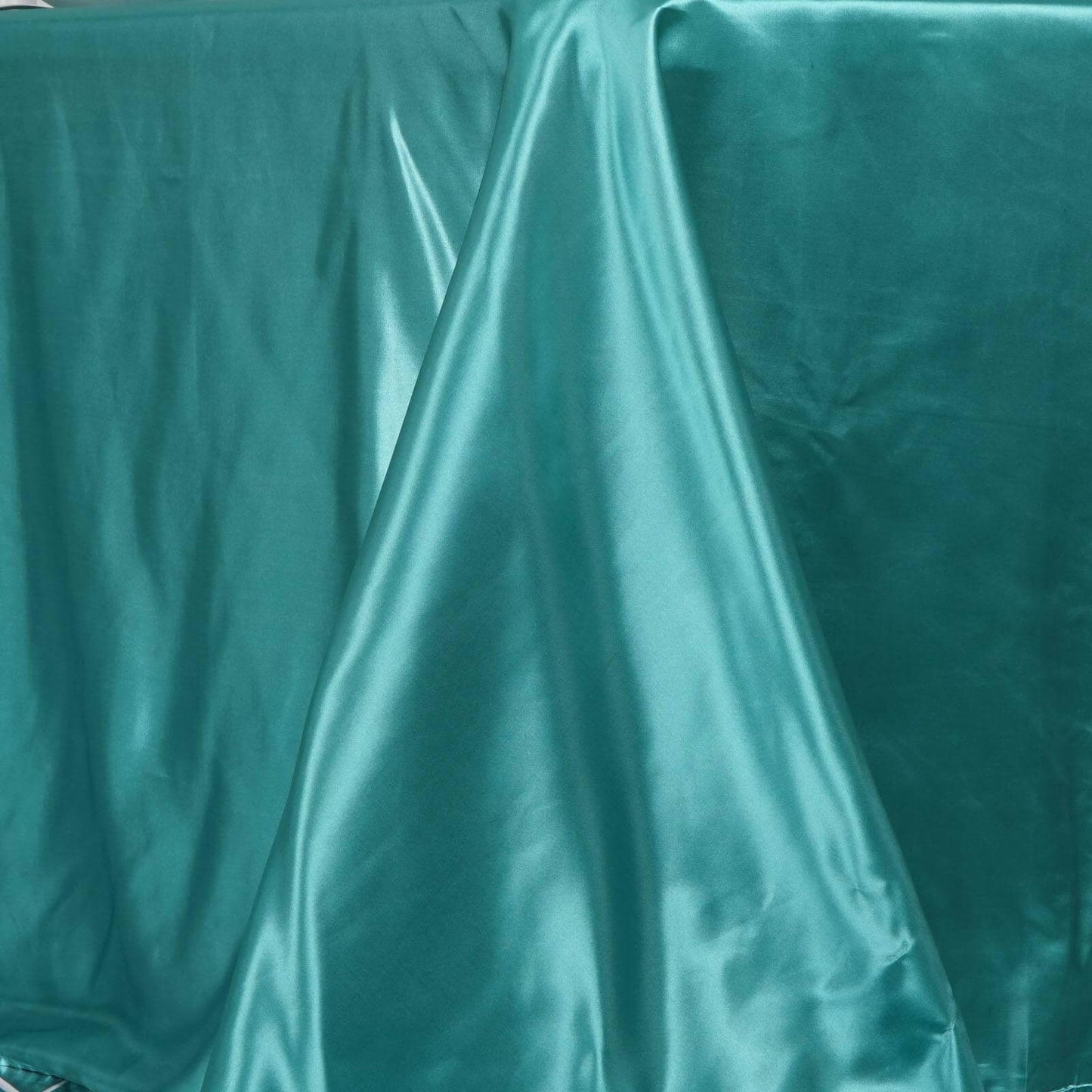 Satin Rectangular 90"x132" Tablecloth Turquoise - Seamless Table Cover