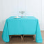 Polyester Square 90"x90" Tablecloth Turquoise - Wrinkle-Resistant & Durable Table Cover
