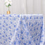 Satin Rectangular 90"x132" Tablecloth White/Blue French Toile Design - Seamless Stylish & Wrinkle-Resistant Table Cover