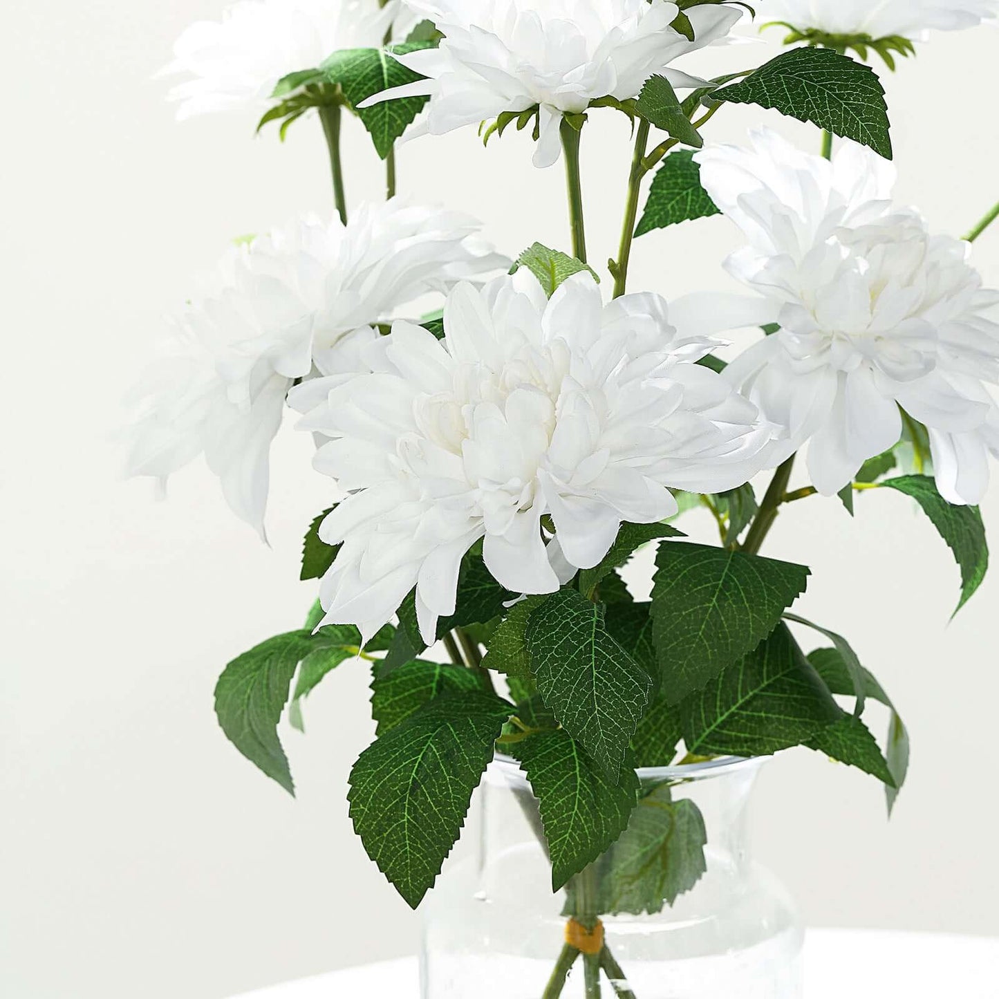 30" Tall White Artificial Dahlia Silk Flower Stems, Faux Floral Spray