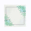 20-Pack Paper Dinner Napkins with Floral Design White/Green - Disposable 2 Ply Beverage Napkins 6.5"x6.5"