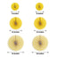 Set of 6 Yellow Hanging Paper Fan Decorations, Pinwheel Wall Backdrop Party Kit - 8", 12", 16"